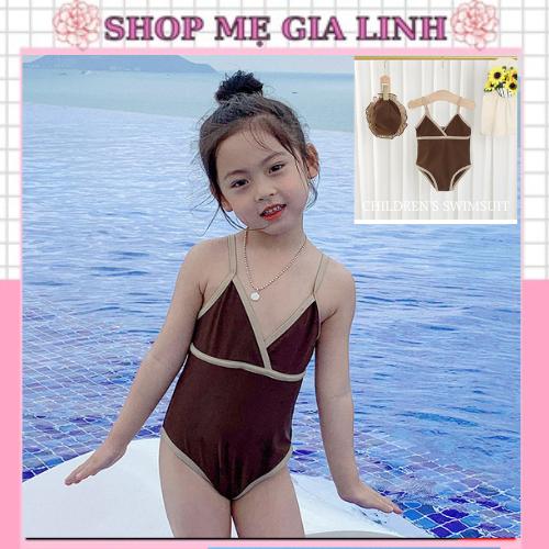 Bộ BIkini màu nâu hot 2023 xinh xắn đáng yêu - kèm mũ