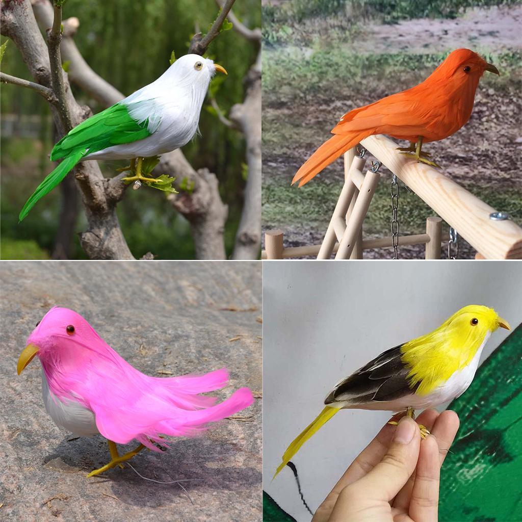 4pcs Mini Bird Model Ornaments Small Birds Figurine Crafts Wedding Decor