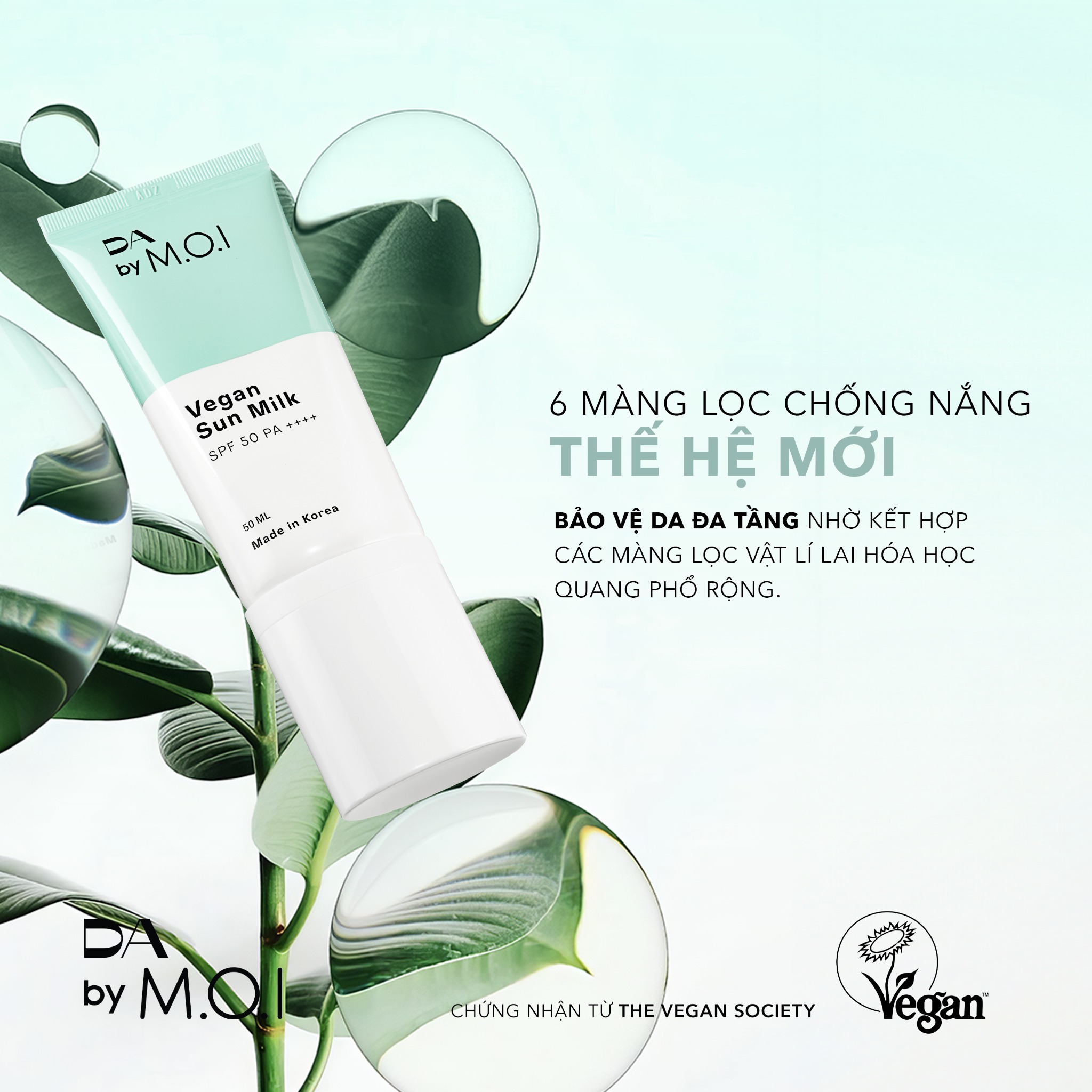 Kem Chống Nắng Thuần Chay DA BY M.O.I Vegan Sunmilk 50ml Hồ Ngọc Hà (2024)