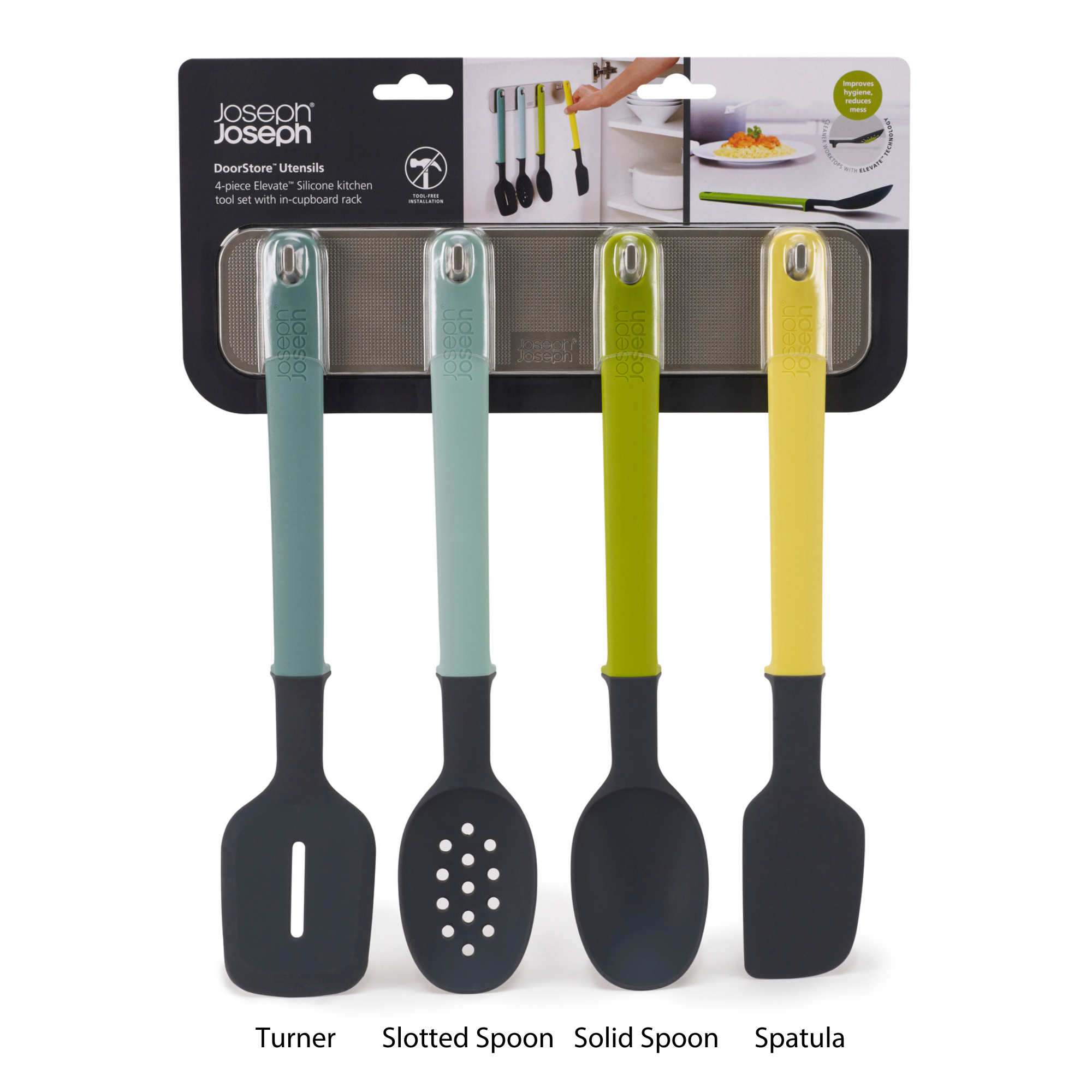 Bộ muỗng treo tường cao cấp Joseph Joseph 101782 - DoorStore Utensils 4-piece Set