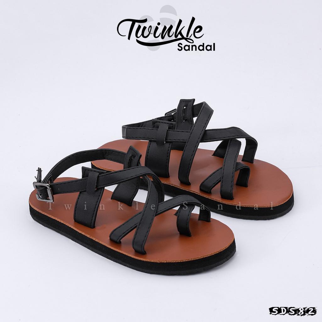 Dép sandal Nữ quai da mềm Đế bệt Cao Su ôm chân mã SD58