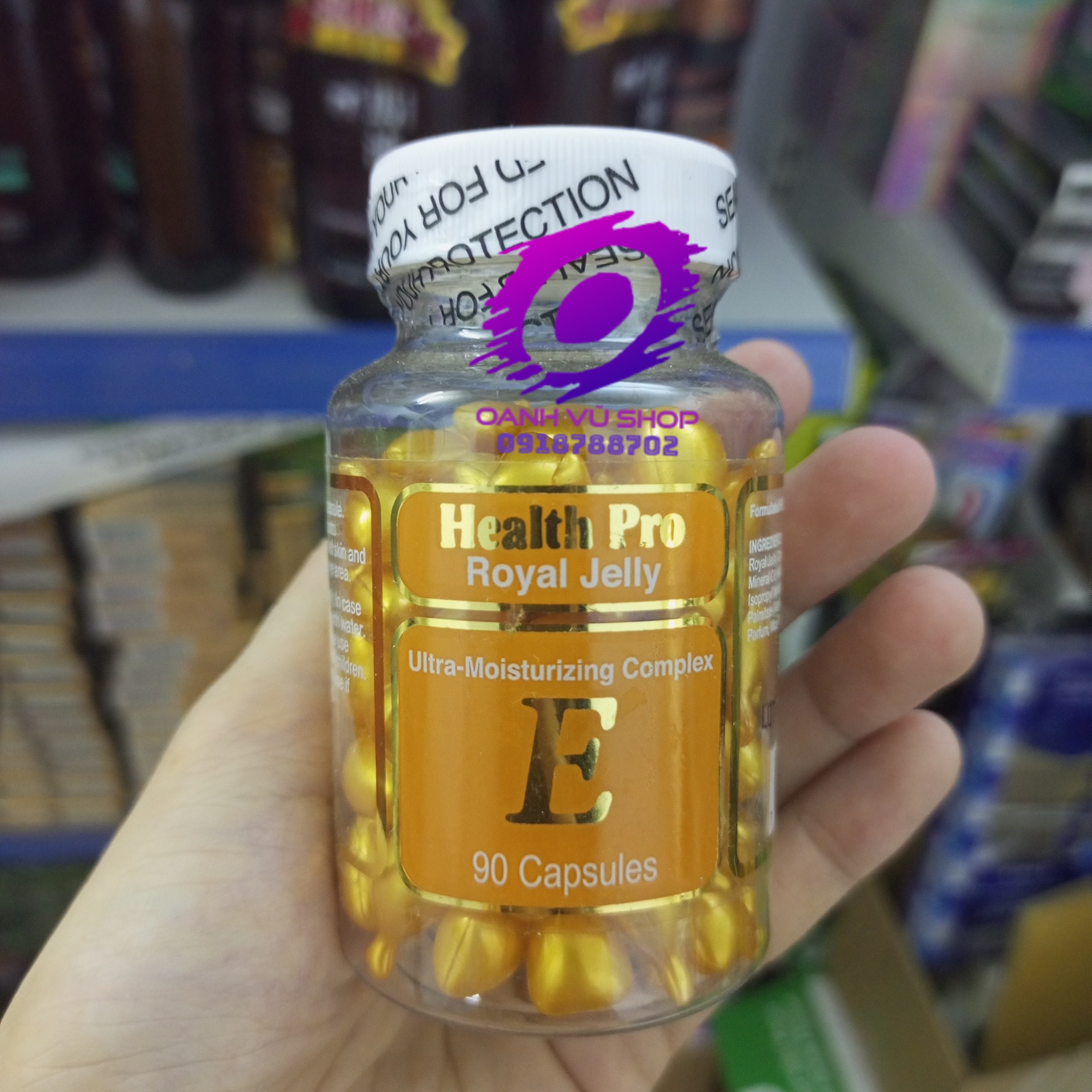 Viên nang dưỡng da sữa ong chúa vitamin E Health Pro Royal Jelly thoa mặt của Mỹ USA