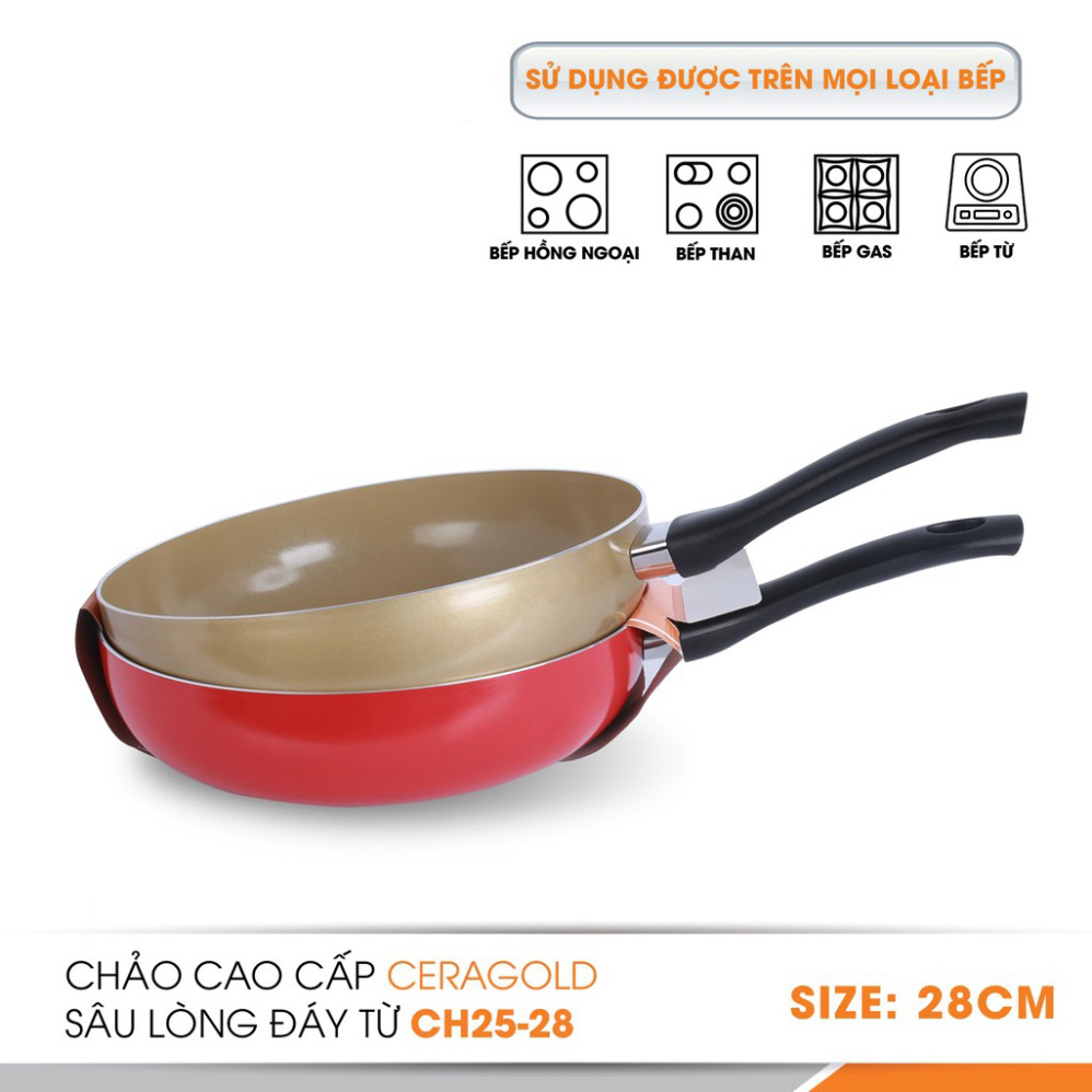 Chảo chống dính cao cấp lòng sâu đáy từ Comet CH25-28