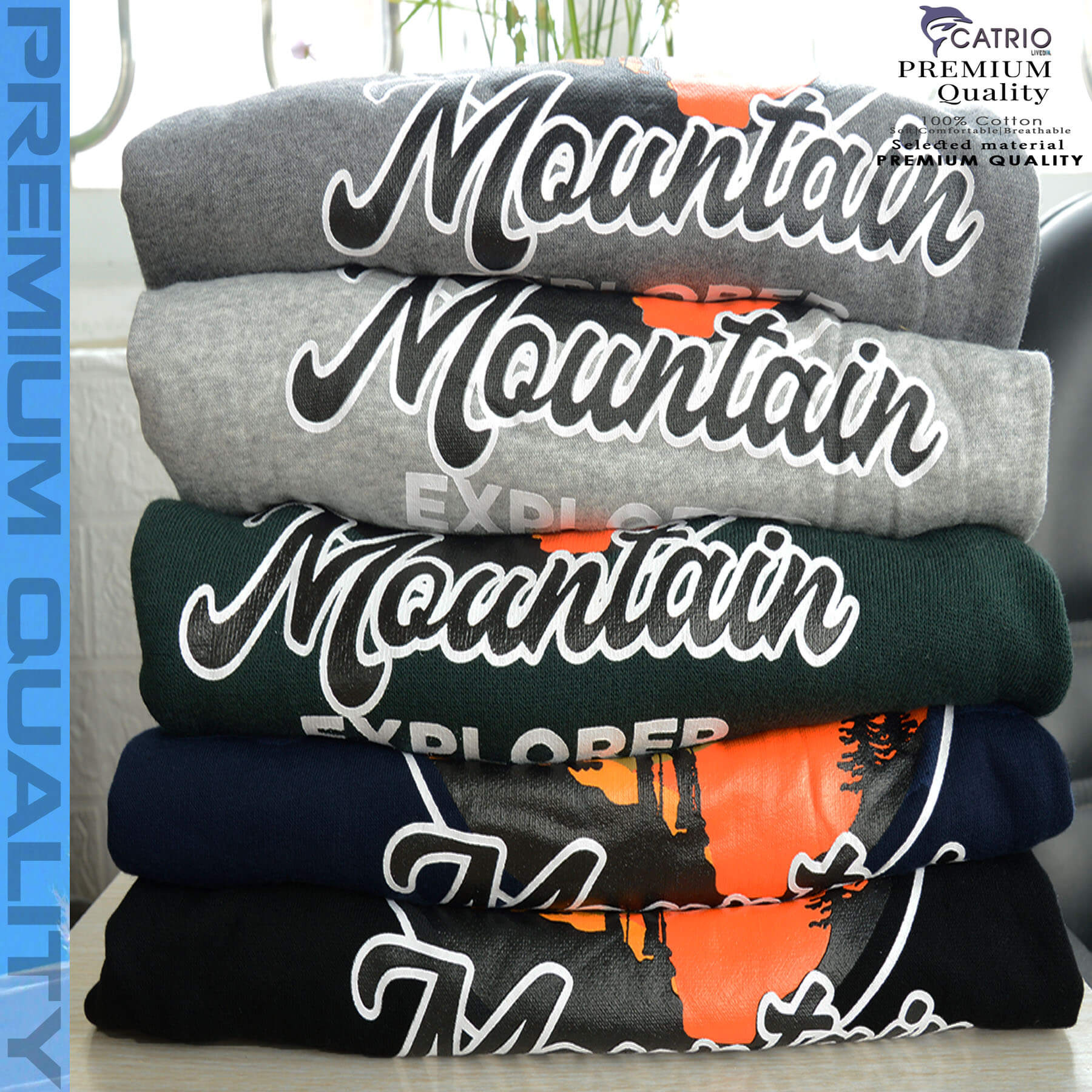 ÁO HOODIES TRẺ EM là áo thun dài tay, có mũ, có túi thời trang, vải 100% cotton dày và ấm vào mùa thu đông phù hợp với trẻ em cả bé trai và bé gái với hình in NEVER GIVE UP độc đáo ở phía trước và phía sau lưng in hình mountain có độ bền cao màu XANH RÊU