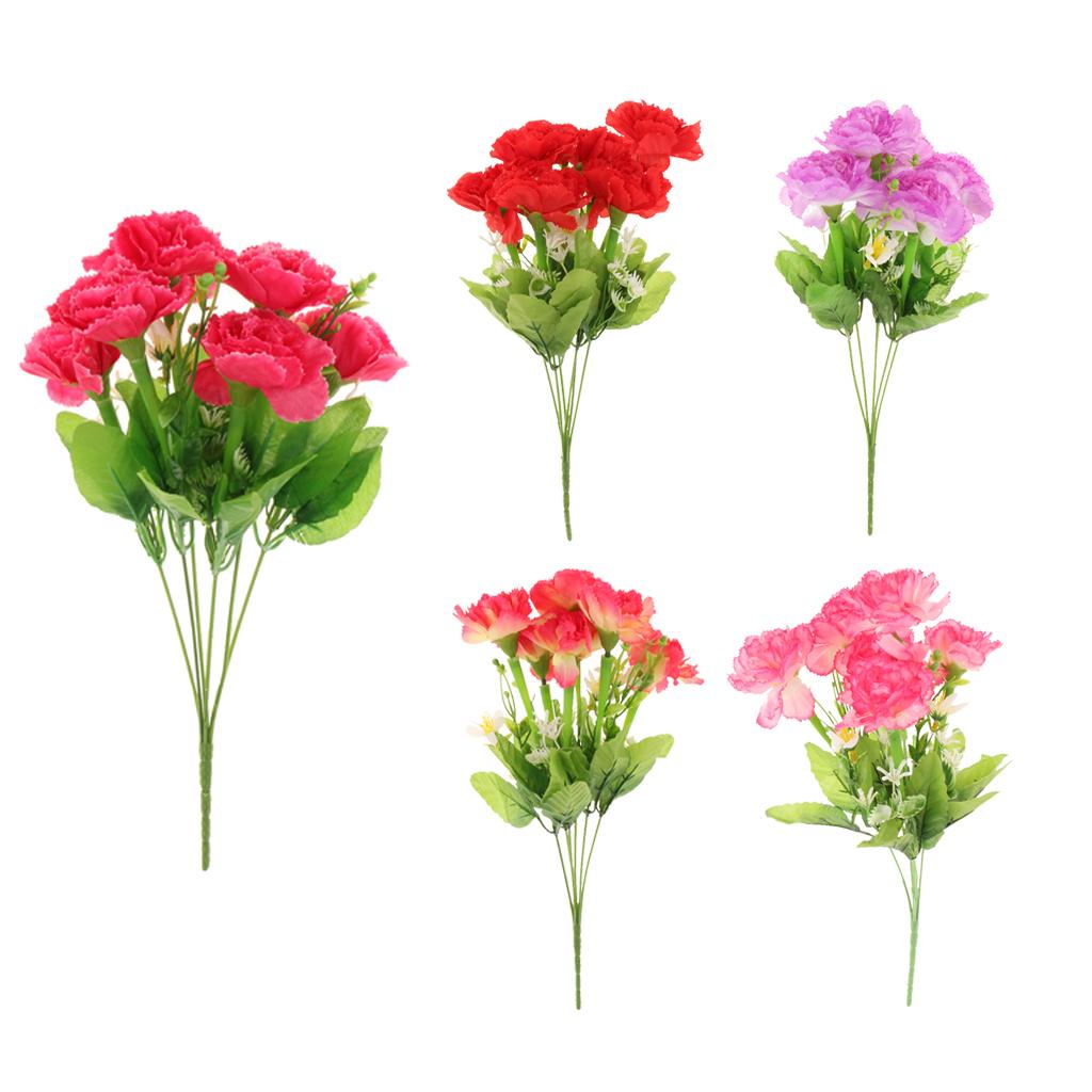 Carnation Bunch Artificial Silk Flower Bouquet Plant Home Decor