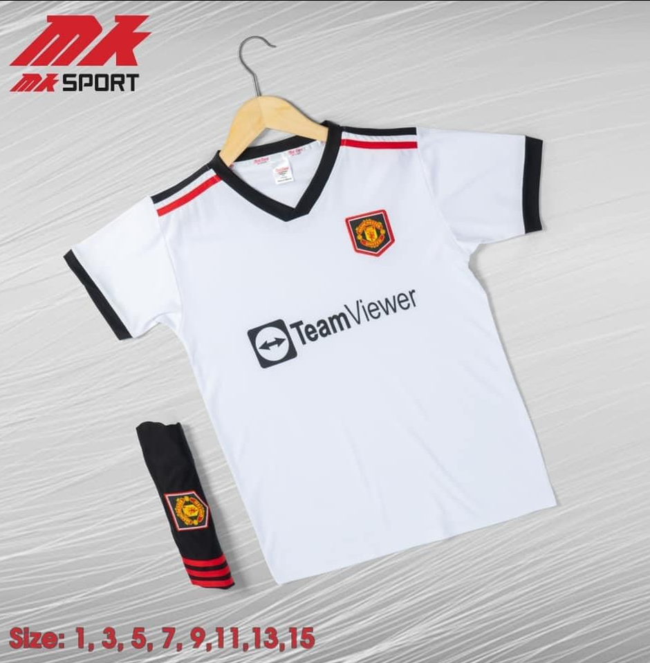 Quần áo bóng đá trẻ em MU 2022 - 2023  trắng