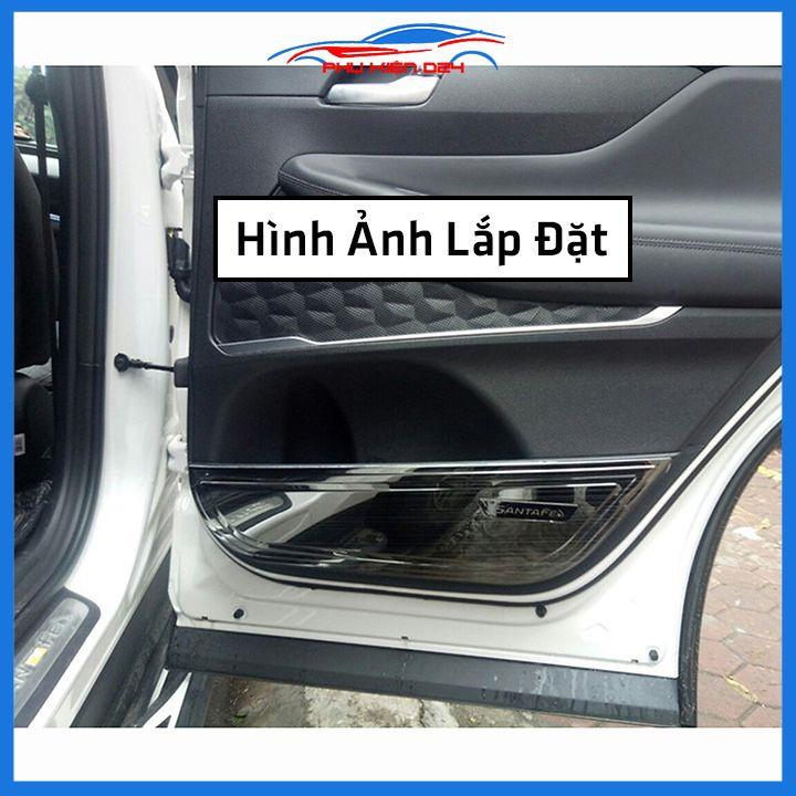 Bộ ốp tapli Santafe 2019-2020-2021-2022 vân Titan chống xước va đập khi mở cửa và làm đẹp xe