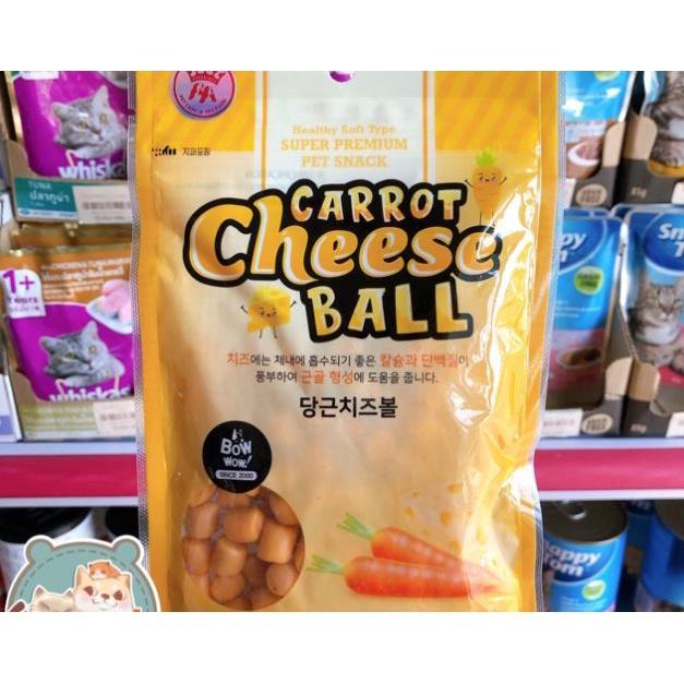 Phô Mai Viên Cà Rốt Bowwow - 100g. Bánh Thưởng cho chó. Snack cho chó mèo - Bowwow Hàn Quốc.