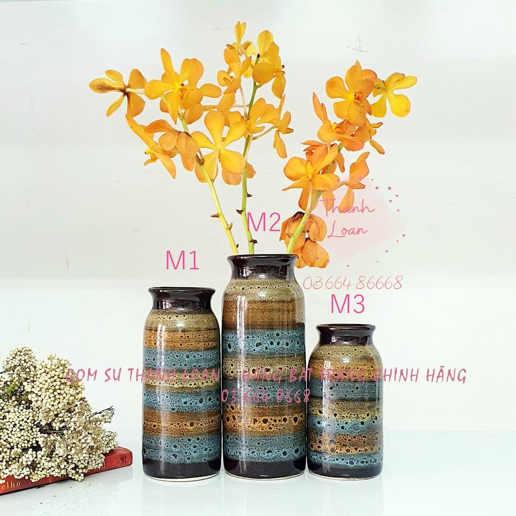 Bộ ba lọ hoa - bình hoa gốm sứ Bát Tràng cao cấp - Combo decor trang trí