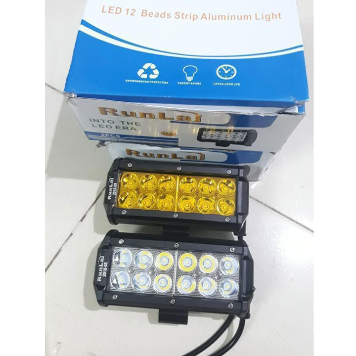 Bộ 2 Đèn Trợ Sáng Ô Tô 12 Bóng 2 Hàng 36W