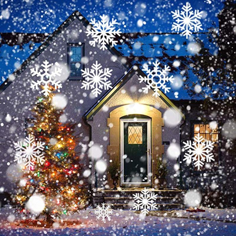 HSV Christmas Snowflake -Laser Light Snowfall Projector Move Snow Outdoor Indoor Garden -Laser Projection Lights New Year Party