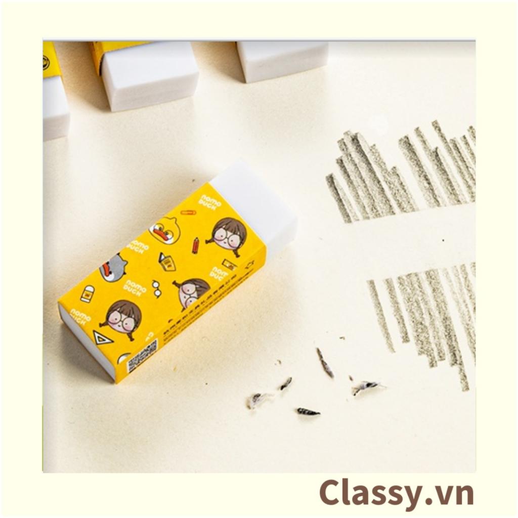Gôm tẩy bút chì Classy hình chữ nhật, màu vàng họa tiết chibi dùng cho học sinh, sinh viên PK1329
