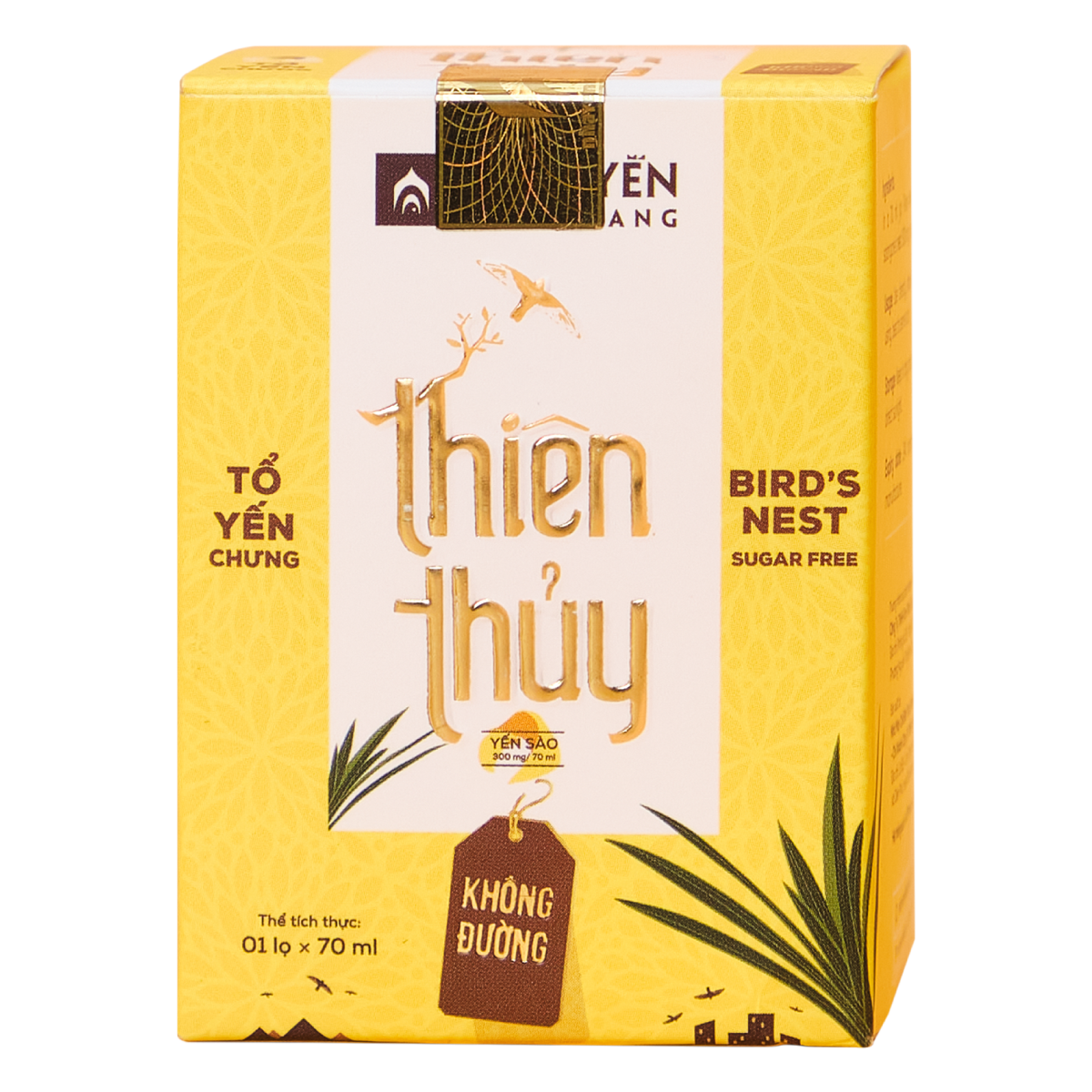 Nước Yến Chưng Sẵn Thiên Thủy Lá Dứa - Hộp 1 Lọ 70ml - Không Đường - Tổ Yến Chưng Đường Phèn - Nhà Yến Nha Trang - Đặc Sản Nha Trang - Yến Sào Chất Luợng