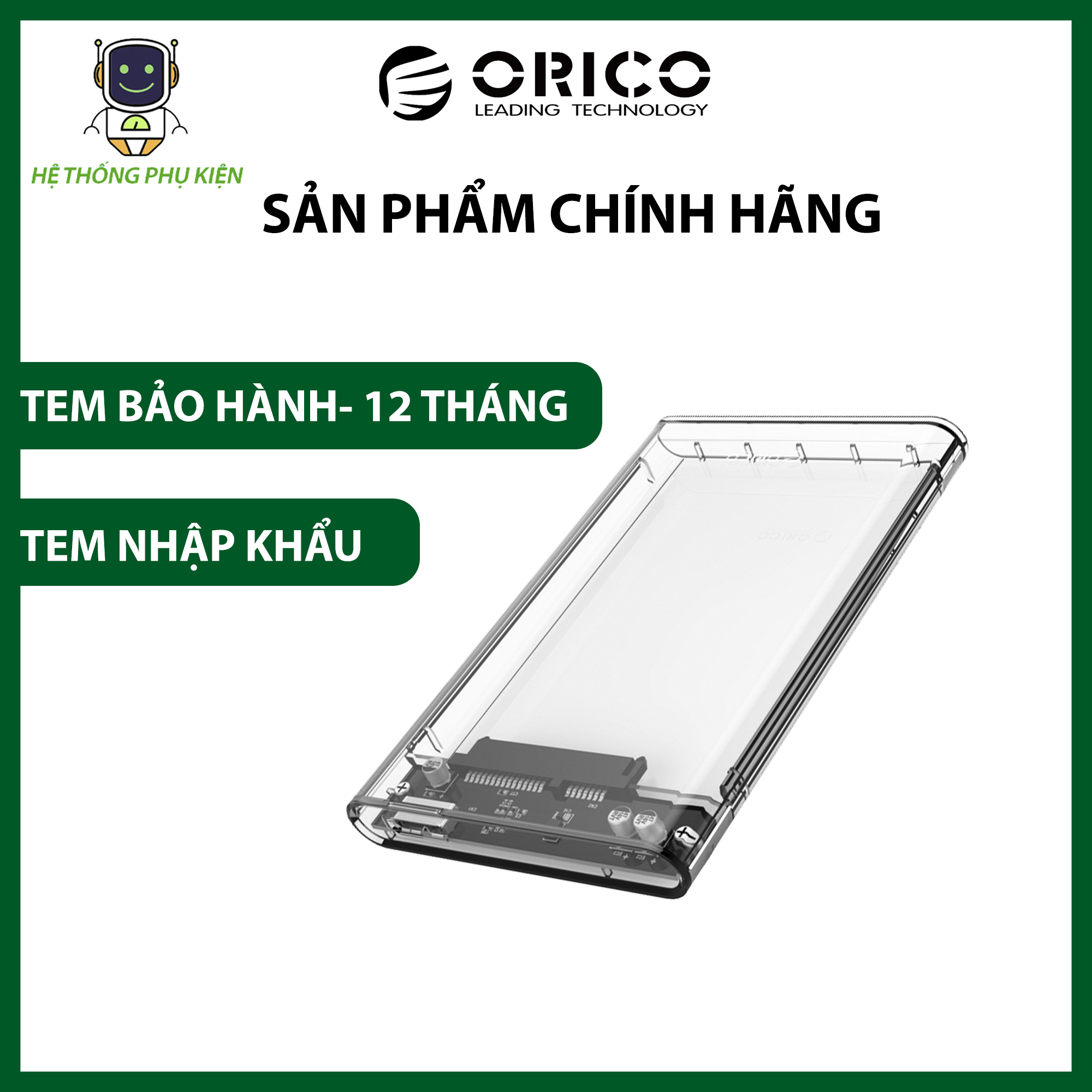 Hộp ổ cứng ORICO 2139U3 2.5&quot; SSD/HDD SATA 3 USB 3.0- Hàng Chính Hãng