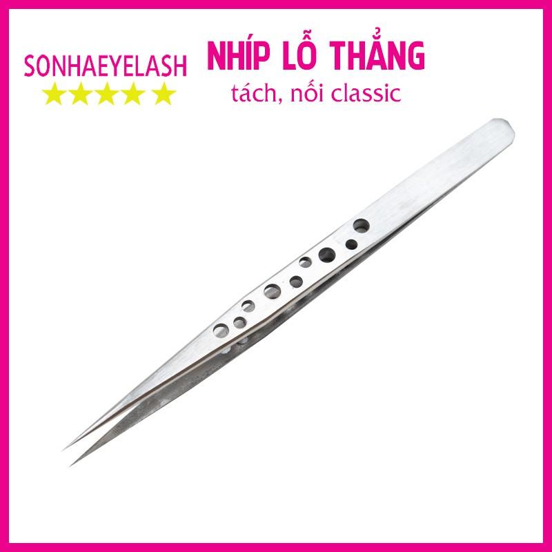 Nhíp nối mi classic lỗ thẳng, nhíp tách mi thẳng lỗ được làm từ thép không gỉ, nhíp có lỗ tạo độ bám cầm chắc tay