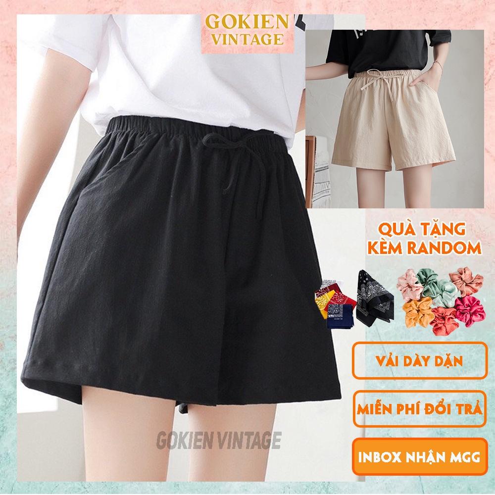 Quần Sooc đũi nữ, quần đùi nữ siêu mát, Gokien Vintage