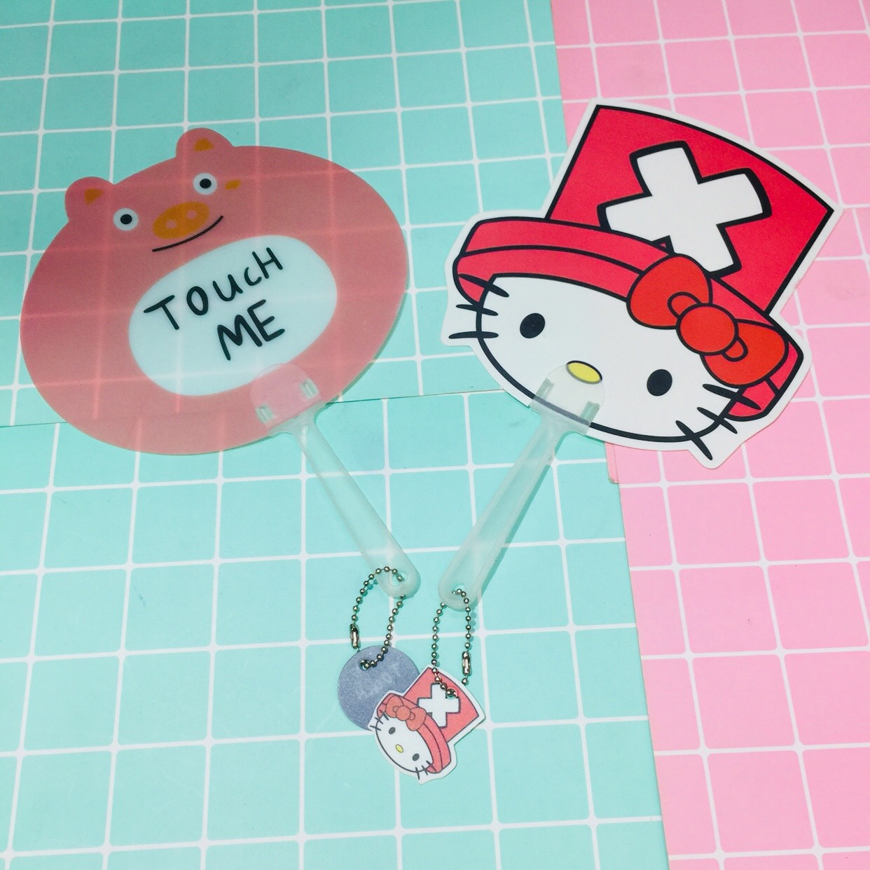 Quạt cầm tay cute hình trái cây & con vật set 5 cái ngẫu nhiên