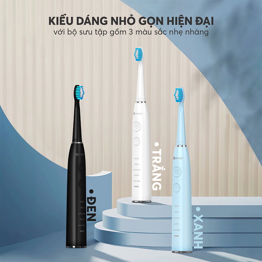 Bàn Chải Điện Elmich Procare TBE-8453,Hàng Chính Hãng, Kèm 2 Đầu Bàn Chải, 5 Chế Độ Làm Sạch-JoyMall