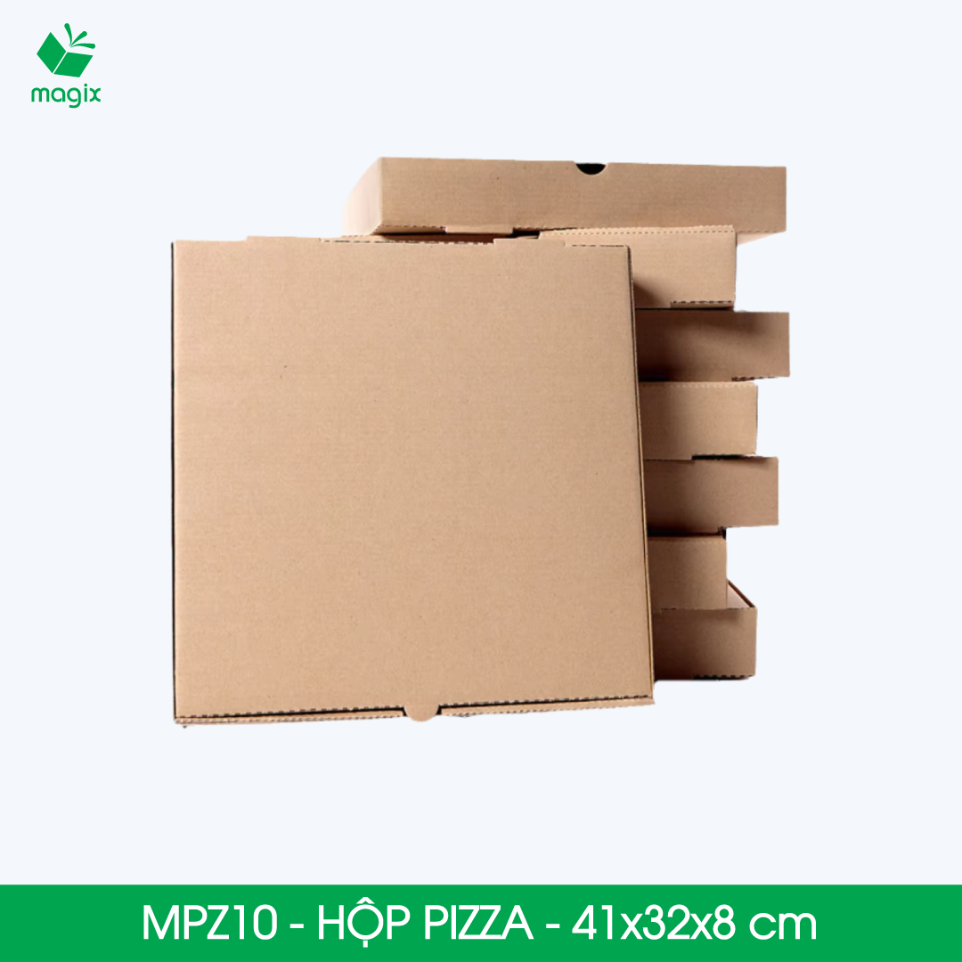 MPZ10 - 41x32x8 cm - Combo 20 hộp nắp gài pizza đa dụng - Hộp nắp gập, hộp carton gói hàng, hộp quà