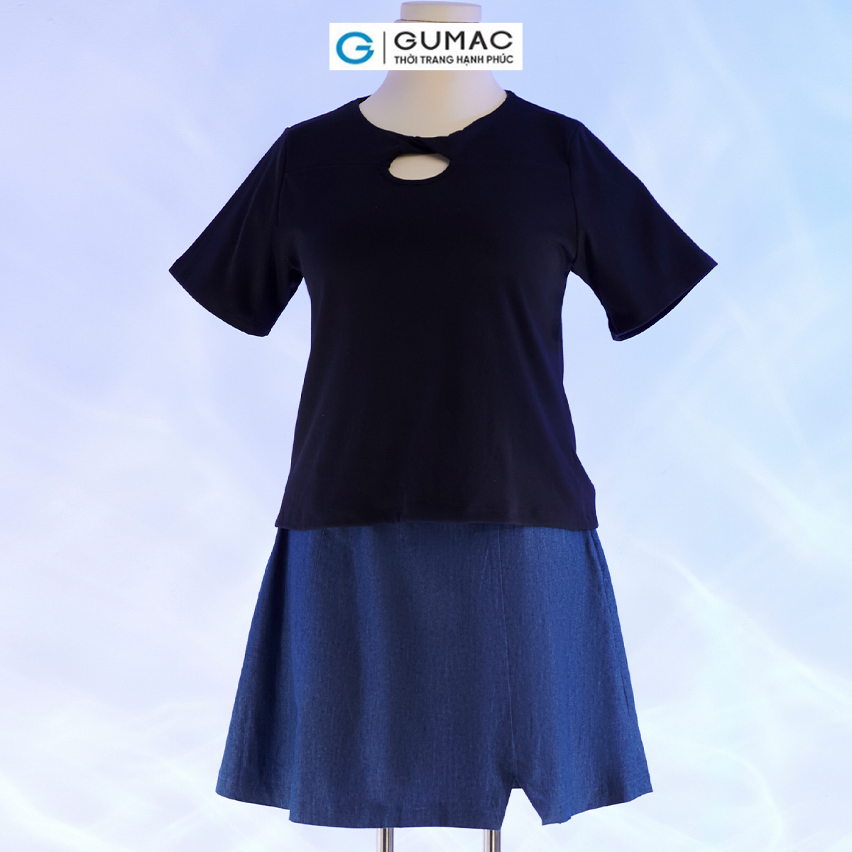 [Có size đến 85kg] Áo thun bigsize cổ xoắn thời trang GUMAC ATD10037