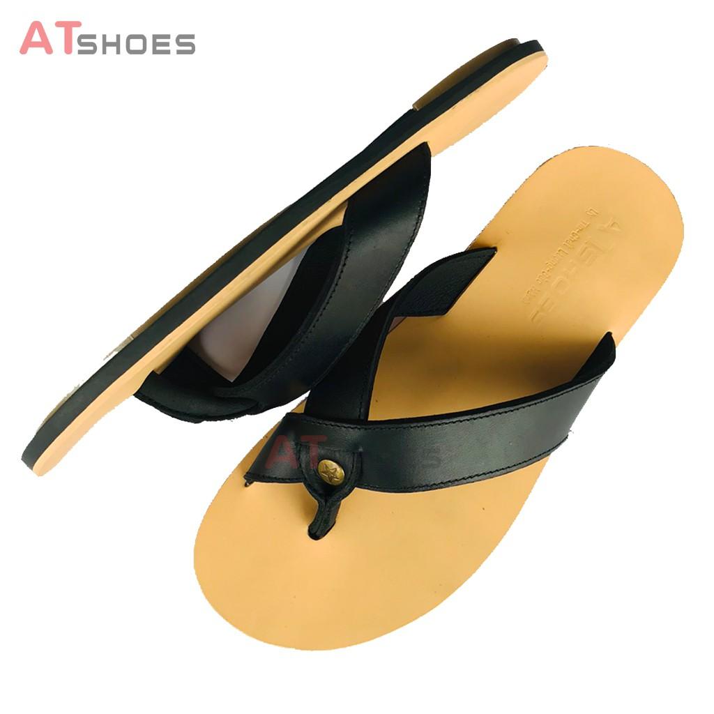 Dép Sandal Xỏ Ngón Dép Quai Chéo Da Bò Thật Không Thấm Nước Phù Hợp Mọi Lứa Tuổi XDXN22 (Đen - Nâu