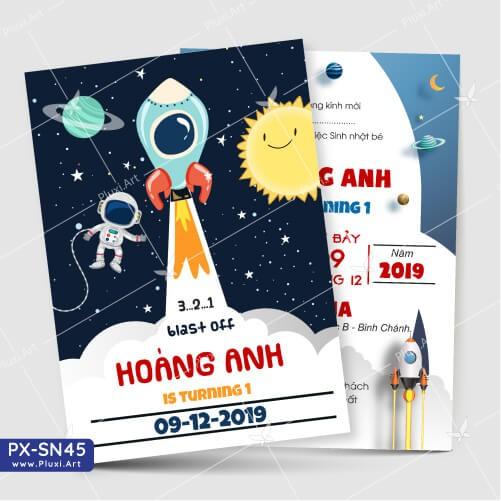 Thiệp thôi nôi – sinh nhật theo yêu cầu Pluxi