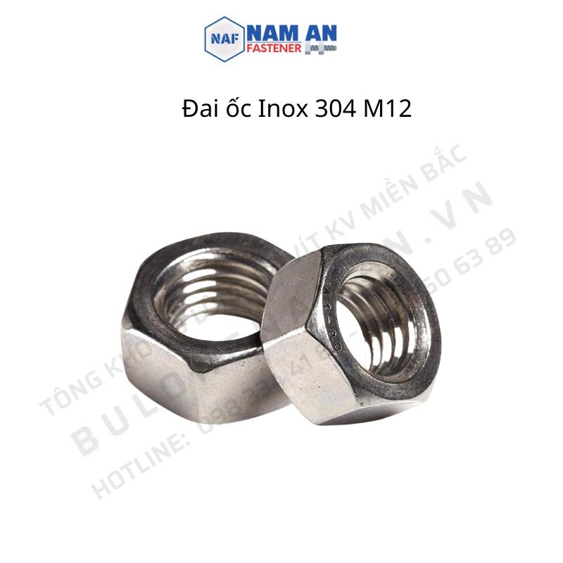 50 con Đai ốc Inox 304 M6, M8, M10, M12, đai ốc lục giác Inox, ê cu Inox 304