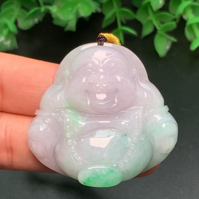 Mặt Phật Di lặc xanh Ngọc phỉ thúy tự nhiên Jadeite A