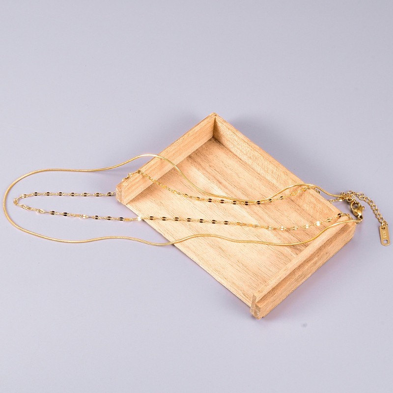 Dây Chuyền 2 Tầng Titan Ko Đen TT 2936