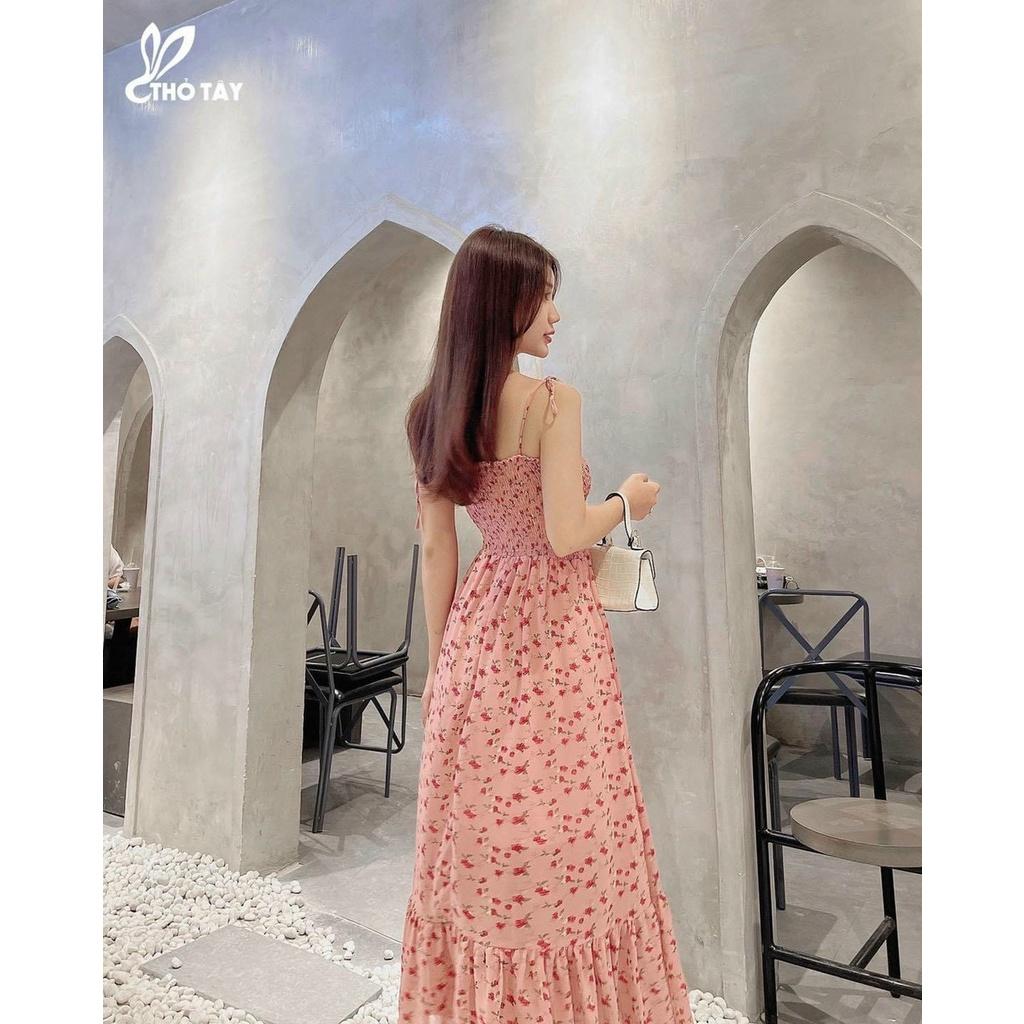 Đầm maxi hoa đi biển cho mùa hè tôn dáng xinh xắn cho các nàng