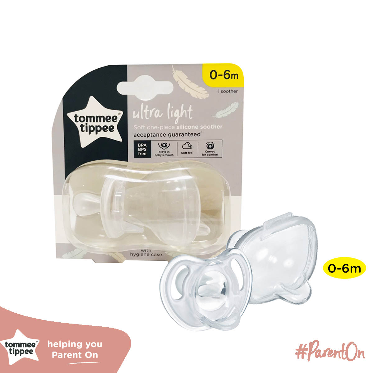 Ty Ngậm Dạ Quang Cho Bé Tommee Tippee 0-6 Tháng (Vỉ Đôi) - Night Time – Trăng Xanh