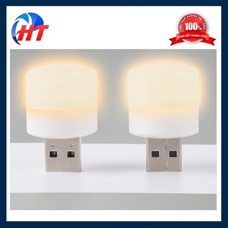 Đèn ngủ mini hình tròn bóng LED - Cổng USB - HT