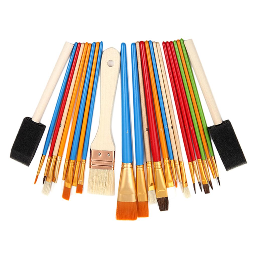 25X Nghệ Sĩ Sơn Bộ Bàn Chải Mút Bàn Chải Tóc Acrylic Tinh Dầu Watercolour Tranh