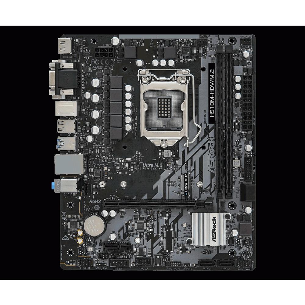 Bo Mạch Chủ ASRock H510M-HDV/M2 - Support CPU thế hệ 10-11 LGA1200 - Hàng Chính Hãng