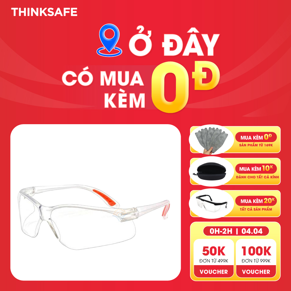 Kính bảo hộ Everest EV201 kính chống đọng sương, chống tia UV (trắng trong) - Thinksafe