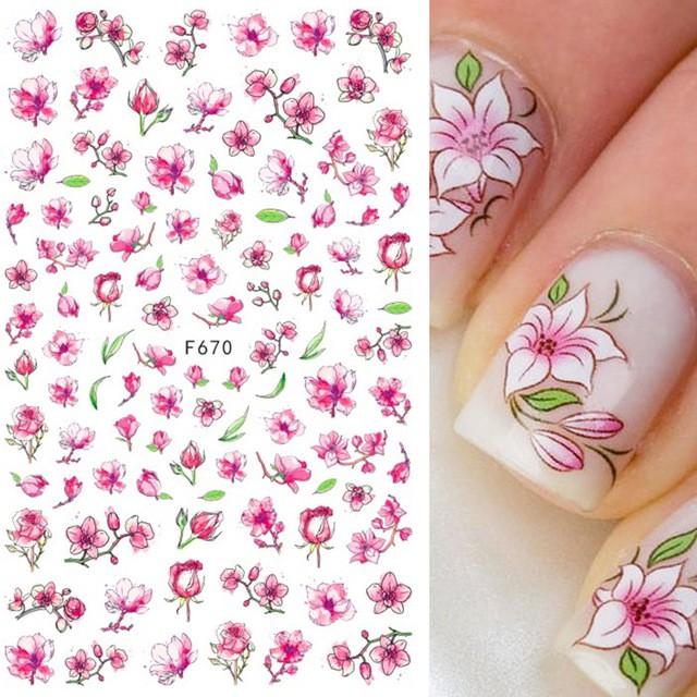 Sticker nails - hình dán móng 3D hoa 670