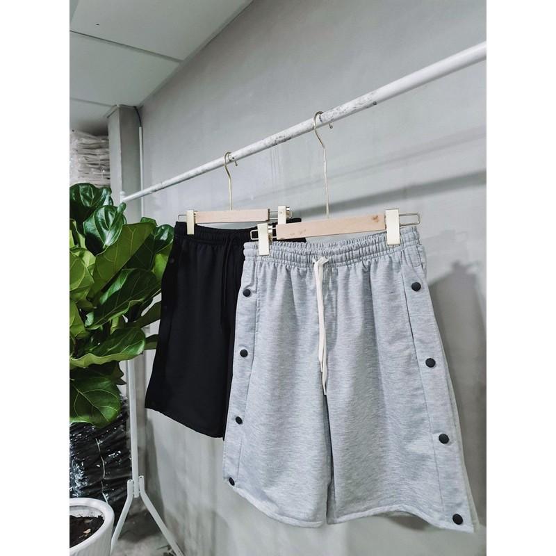 Quần short thun khuy nút-2 màu kèm ảnh thật