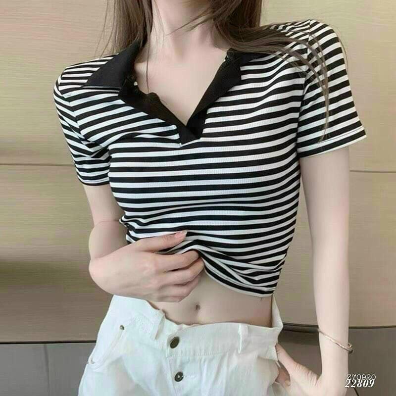 ÁO CROPTOP CỔ BẺ