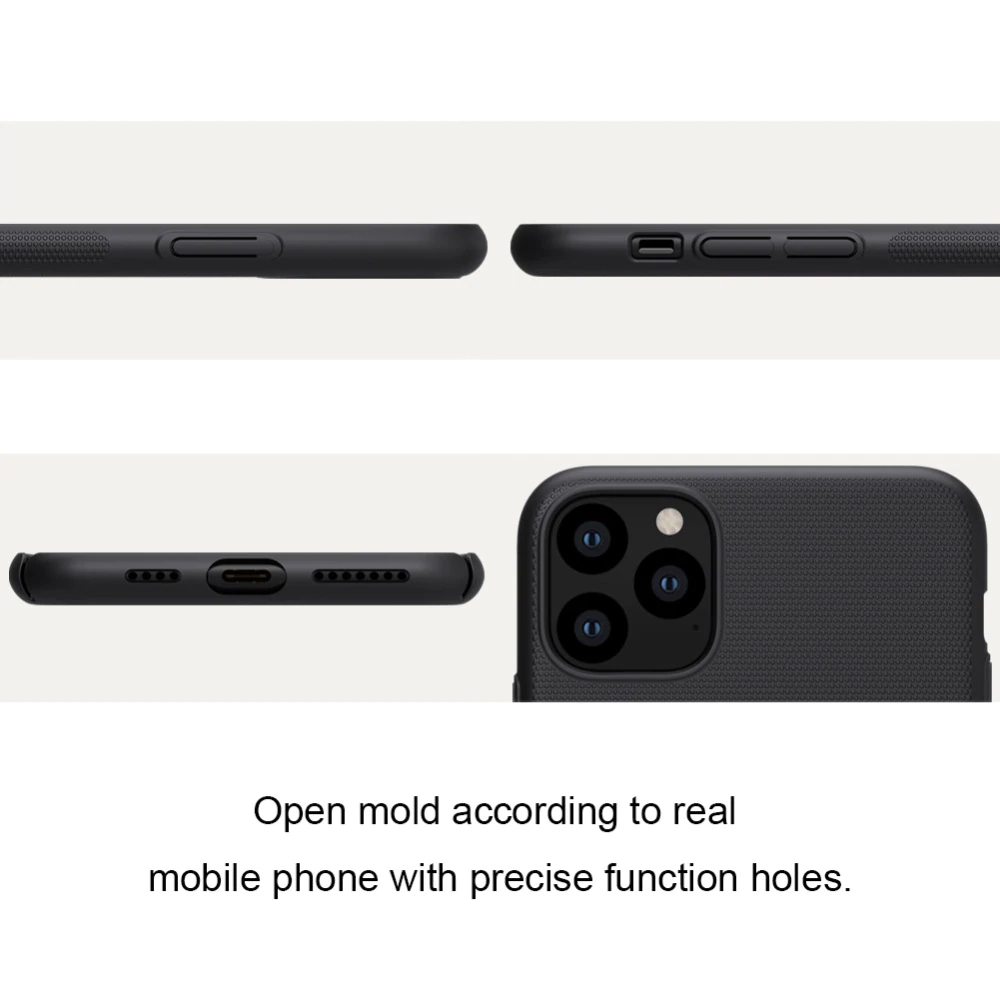 Ốp Lưng Sần Chống Sốc Cho iPhone 11 Pro Max hiệu Nillkin (tặng kèm giá đỡ hoặc miếng dán từ tính) - Hàng Chính Hãng