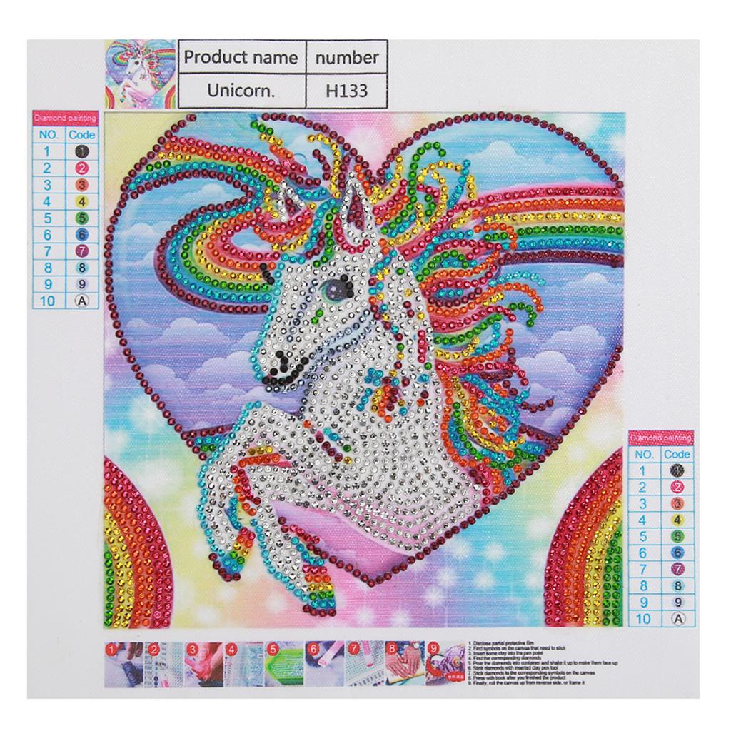 DIY Special Shaped Diamond Painting Unicorn Mosaic Picture 25x25cm /10x10in
