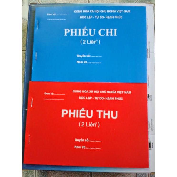 Phiếu thu 2 liên cacbon 100 tờ -A5