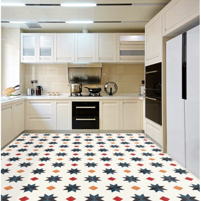 Decal Giấy Dán Nền Sàn Nhà Trang Trí Nhà Cửa Ô TÁM CÁNH HS2006 Có Keo Sẵn Khổ 60cm, GIÁ BÁN 1 MÉT DÀI