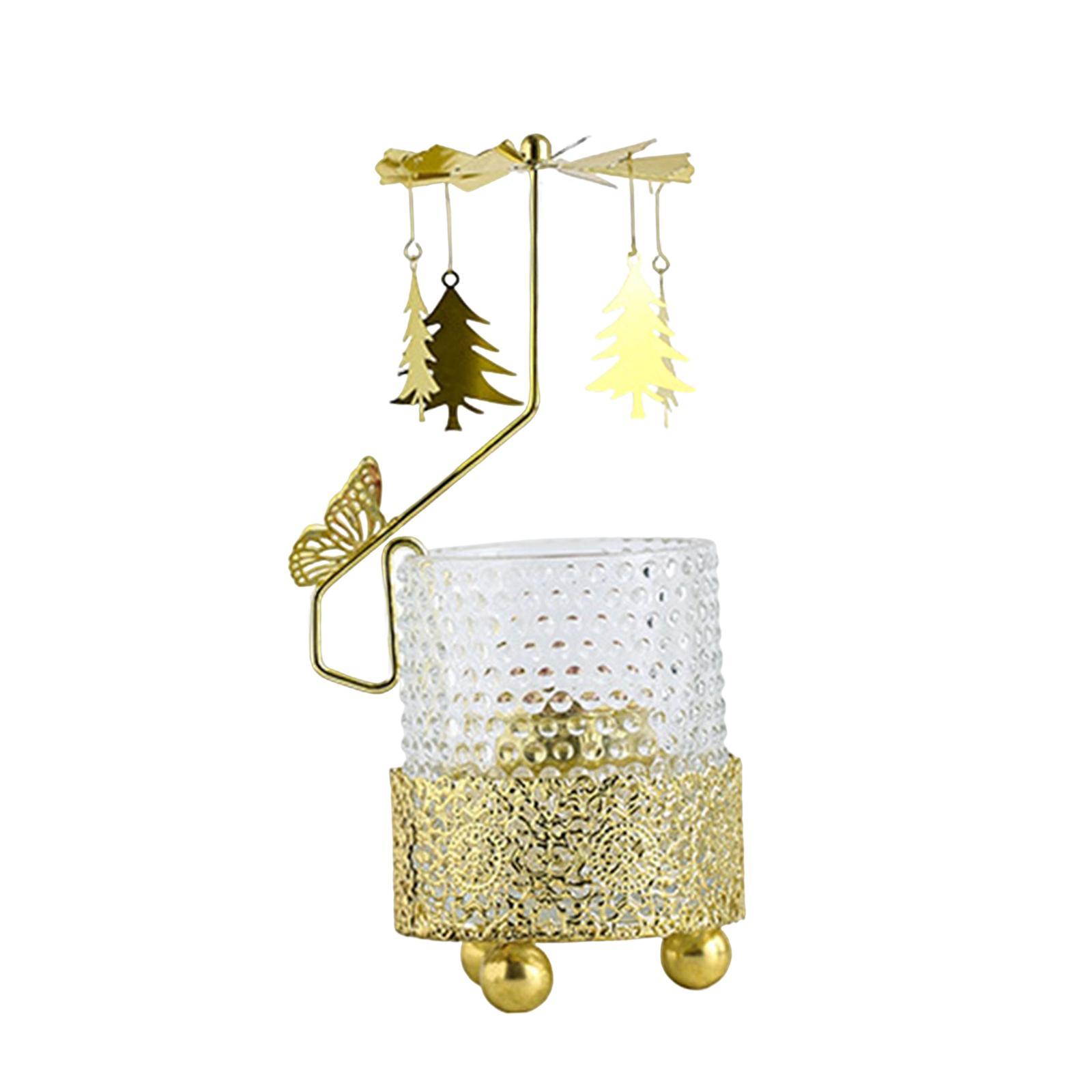 Rotary Candlestick Ornament Tea Light Holder for Restaurant Desktop Fireplace Home Decoration