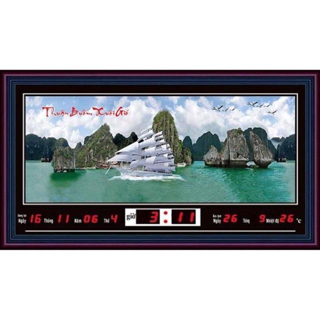 Tranh đồng hồ - Lịch vạn liên - Tranh đèn kích thước 50x90cm