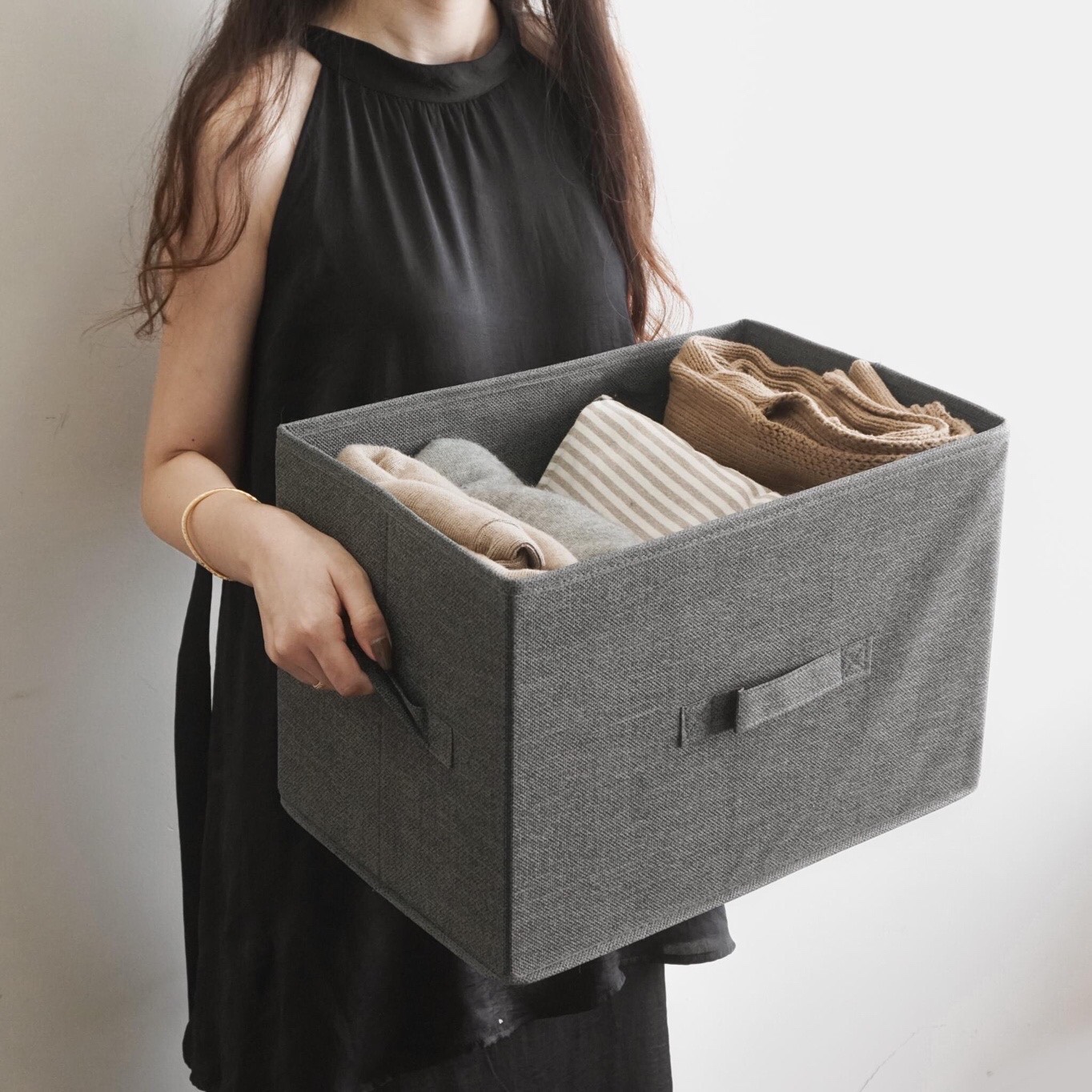 Sét 3 giỏ đựng quần áo Việt Nam phong cách Nhật size max - Ghi