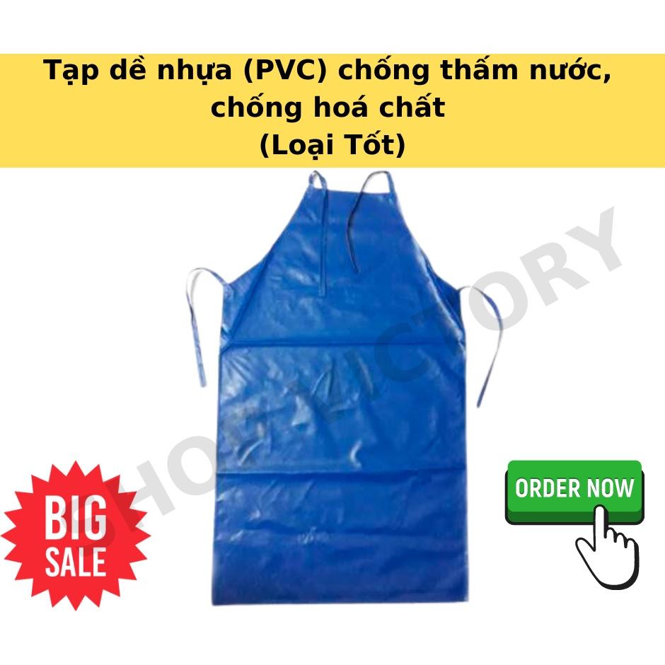 Tạp dề nhựa chống thấm nước xanh/trắng