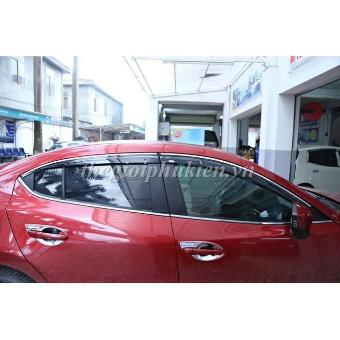 Bộ vè che mưa Mazda 3 viền INOX cao cấp