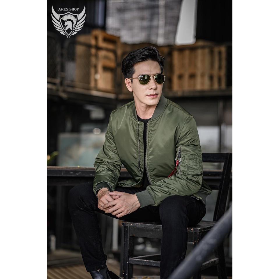 Áo Khoác Bomber basic slimfit chất liệu vải polyester lụa cao cấp sang trọng- ARES SHOP