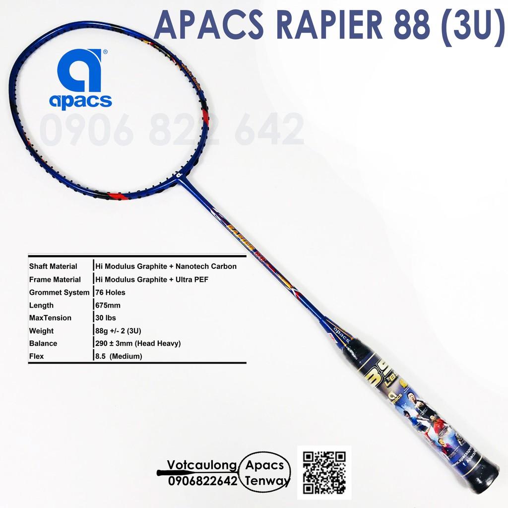 Vợt cầu lông Apacs Rapier 88 (3U) Vợt 3U giá rẻ nhất so với các dòng vợt trên thị trường -Có phiếu bảo hành