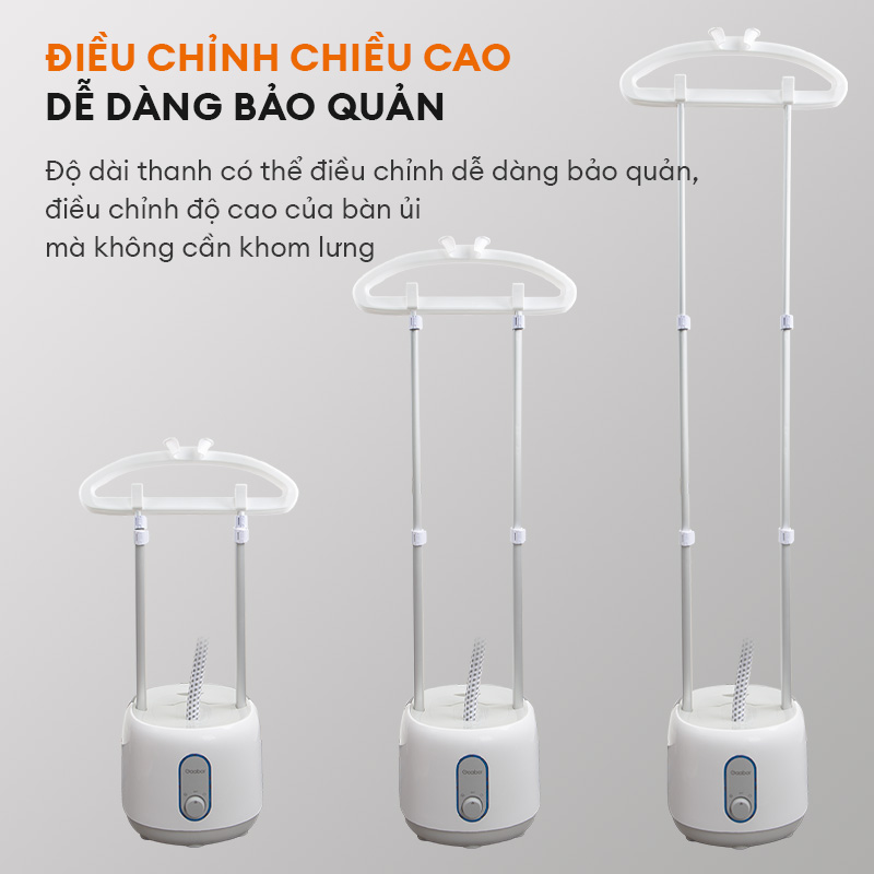 Bàn ủi hơi nước dạng đứng Gaabor GS2000M-WH04A công suất 2000W dung tích 3L 3 nấc điều chỉnh nhiệt độ - Hàng chính hãng